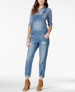American Rag Ripped Denim Marlowe Wash Overalls, Only at Macys