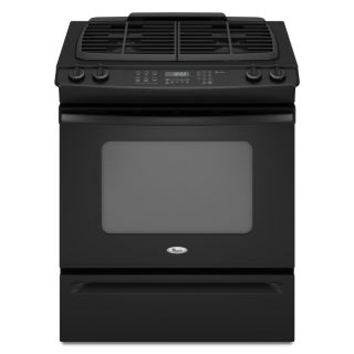 Whirlpool 4.5 cu ft Self Cleaning Slide In Convection Gas Range (Black) (Common: 30 in; Actual 29.875 in)