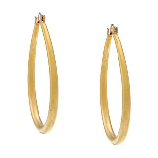 NEXTE Jewelry 14K Gold Overlay Matte Teardrop Saddle BackHoop Earrings