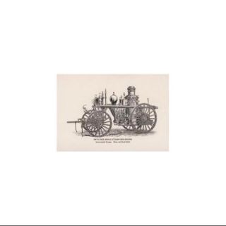 Fifth Size Single Steam Fire Engine: Crane Necked Frames Print (Canvas Giclee 12x18)