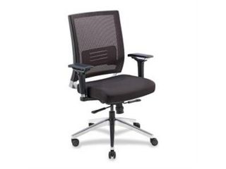 Exec. Swivel Chair,28 1/2"x28 1/4"x43 1/2",Black Mesh/Lthr LLR90041