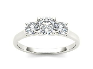 De Couer 14k White Gold 1 1/4ct TDW Diamond Three Stone Engagement Ring (H I, I2)