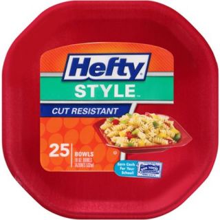 Hefty Style Square Cut Resistant Foam Bowls, 25ct