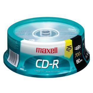 Maxell CD R Blank Media, 48X, 80 min./700MB, 25 Pk.   TVs