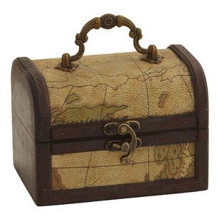 Decorative Trunk Chests With Map Design Set of Three   Home   Home