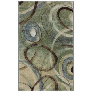 Mohawk Home Orbiting Green Rectangular Indoor Tufted Throw Rug (Common: 2 x 3; Actual: 24 in W x 40 in L x 0.5 ft Dia)