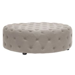 Cardiff Linen Modern Tufted Ottoman