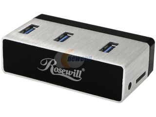 Open Box: Rosewill RHB 410   Aluminum Mini USB 3.0 3 Port Hub Plus 2.5" SATA 6G Enclosure Adapter