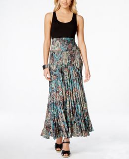 Karen Kane Ruffle Tiered Printed Maxi Dress   Dresses   Women