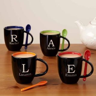 Personalized Initial Mug with Spoon