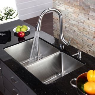 Kraus 32.75 x 19 Undermount Single Bowl Kitchen Sink and Faucet with