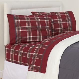 Cannon Down Alternative Comforter & Flannel Sheets   Plaid   Home
