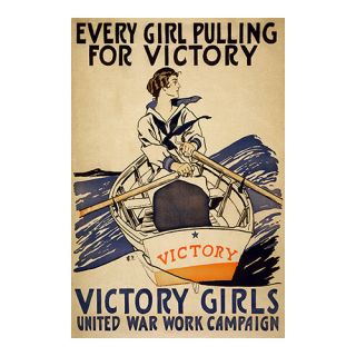 Every Girl Pulling for Victory WWI Vintage Advertisement on Canvas by