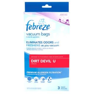 Febreze Vacuum Bags, Dirt Devil Style U, Pack of 3