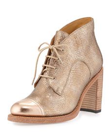 The Office of Angela Scott Miss Madeline Stamped Leather Oxford Boot, Rose