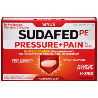 Sudafed PE PRESS/PAIN Caplet SUDAFED PE® BOX   Health & Wellness