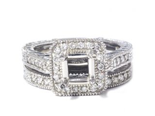 1/2ct Diamond Vintage Style Engagement Ring Setting Set