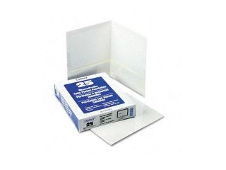 Oxford 51704 High Gloss Laminated Paperboard Folder, 100 Sheet Capacity, White, 25/Box