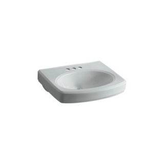 KOHLER Pinoir 4 in. Vitreous China Pedestal Sink Basin in Ice Grey with Overflow Drain K 2028 4 95