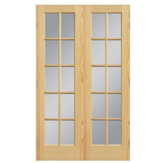 ReliaBilt Prehung Solid Core 10 Lite Clear Pine Interior Door (Common: 48 in x 80 in; Actual: 49.5 in x 81.5 in)