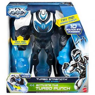 The package comes with a huge 12” Turbo Strength™ Max Steel