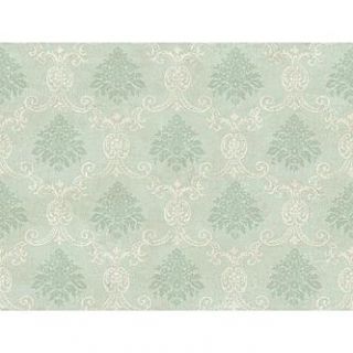York Wallcoverings Green Document Damask Wallpaper in Spa Blue   Tools