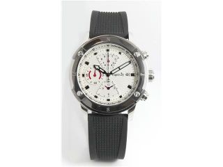 Ingenuity Chronograph Gents Watch , A  Modern Stainless Timepiece Gives You Sport & Causal Appeal , Polished Stainless Steel Case, White Tone & Wave Textured Dial , Interchangeable Color Besel.