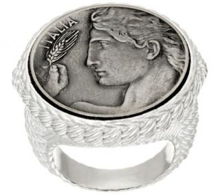 Judith Ripka Sterling Verona Round Textured Coin Ring —