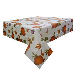 Essential Home 52x90Oblong PE Tablecloth   Tossed Pumpkin   Seasonal