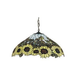 Meyda Tiffany Wild 3 Light Sunflower Pendant