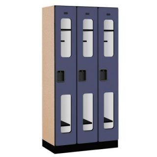 Salsbury Industries S 31000 Series 36 in. W x 76 in. H x 18 in. D Single Tier See Through Designer Wood Locker in Blue S 31368BLU