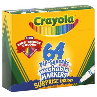 Crayola  Pip Squeaks Skinnies Washable Markers, 64 markers