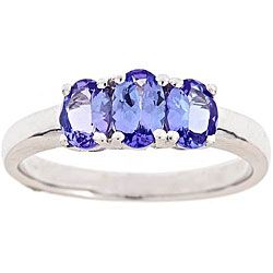 Anika and August DYach Sterling Silver Tanzanite Trilogy Ring