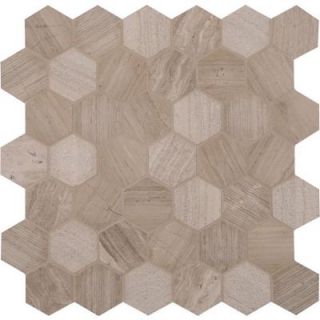 MS International Honeycomb Hexagon 12 in. x 12 in. x 10 mm Natural Marble Mesh Mounted Mosaic Floor and Wall Tile HONCOM 2HEX