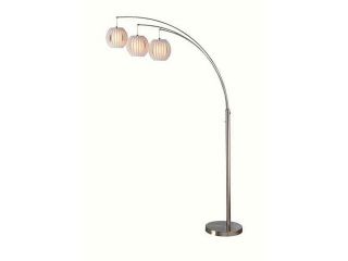 Lite Source Deion Arch Lamp, Polished Steel   LSF 8871PS/WHT