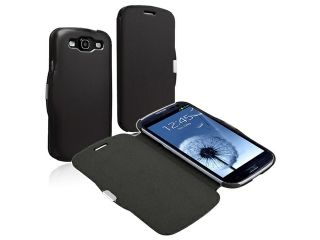 Insten Leather Case Cover with Magnetic Flap Compatible with Samsung Galaxy S3  S III, Black