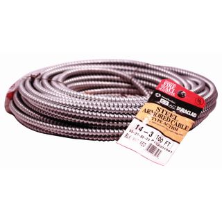 100 ft 14 3 Solid Steel BX Cable