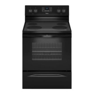 Whirlpool 5.3 cu. ft. Electric Range with Self Cleaning Oven in Black with SteamClean Option WFE515S0EB