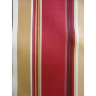 Bali Ottoman in Coffee Bean Fabric:Red Bold Stripes