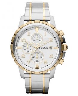 Fossil Mens Chronograph Dean Two Tone Stainless Steel Bracelet Watch