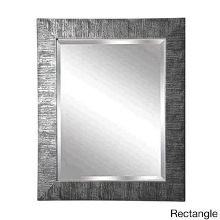 American made Rayne Safari Silvertone Textured Wall Mirror  