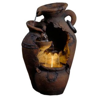 Jeco Old Fashion Pot Outdoor Fountain with LED Light
