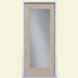 Masonite 32 in. x 80 in. Full Lite Painted Smooth Fiberglass Prehung Front Door with Brickmold 31978