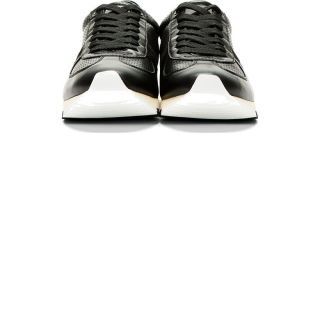 Dolce & Gabbana Black Perforated Leather Running Shoes