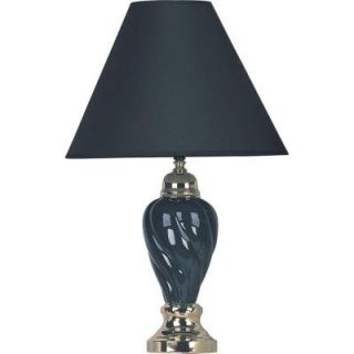 ORE International 22 in. Ceramic Black Table Lamp 6116BK