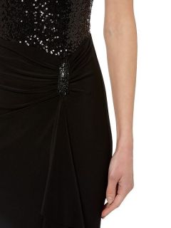 Lauren Ralph Lauren Alforda sleeveless dress with sequin top Black