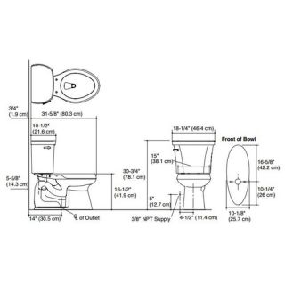 Highline Comfort Height Two Piece Elongated 1.28 GPF Toilet with Class