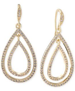 Carolee Gold Tone Double Teardrop Earrings   Jewelry & Watches   