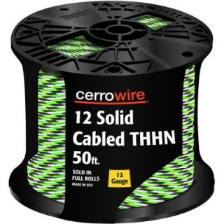 Cerrowire 50 ft. 12 3 Black, White and Green Cabled Solid THHN Cable 112 161253B