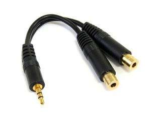 StarTech MUY1MFF 6" Stereo Splitter Cable   3.5mm Male to 2 x 3.5mm Female
